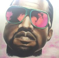 Kanye West Yeezus - 1.20m X 1.00m - Acrylverf op linnen